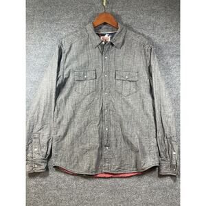 Levi's Pearl Snap Shacket Men's Large Gray Fleece Lined Aztec Southwest Outdoors